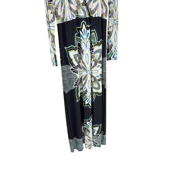 Melissa Masse Multicolor Faux Wrap Style Stretch Slinky Maxi Dress Womens M? - Picture 4 of 6